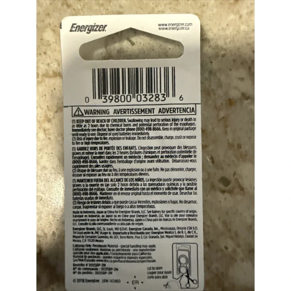 Box Of 9 Pk(18CT) Energizer Lithium Watch/Electronic Battery CR2025 Exp 3/2029